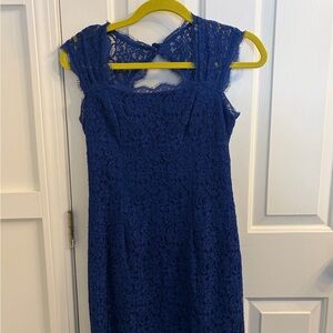 Adrianna Papell Royal Blue Lace Midi Dress
